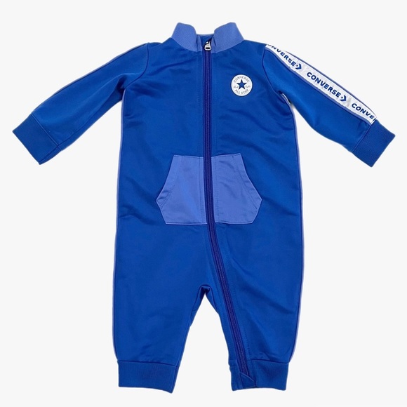 Converse Blue One Piece Coverall Body Suit Boys Size 6M - Picture 4 of 7